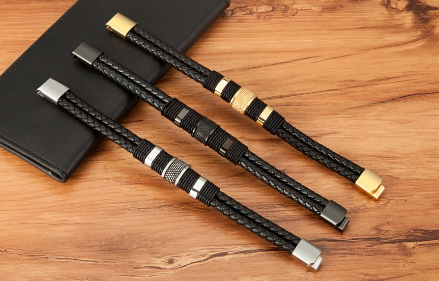 Alpha Animales 4000ions⢠Leather Magnetic Therapy Bracelet