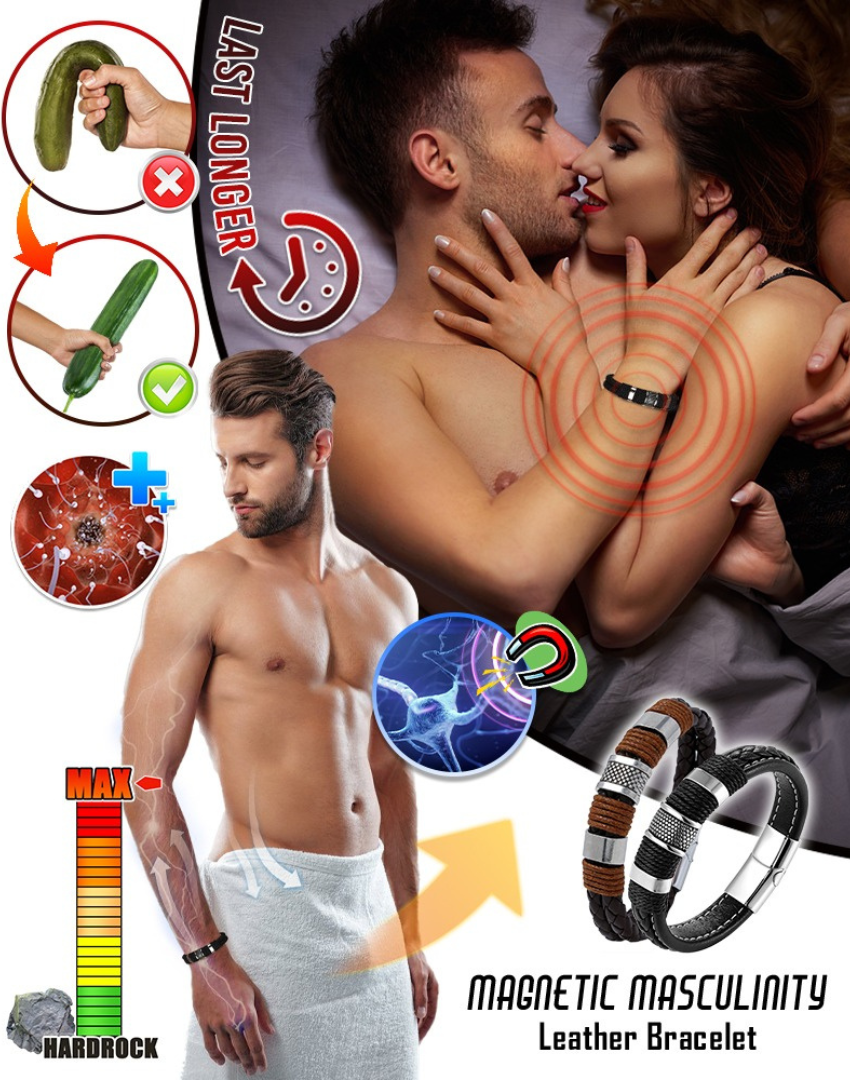 Alpha Animales 4000ions™ Leather Magnetic Therapy Bracelet