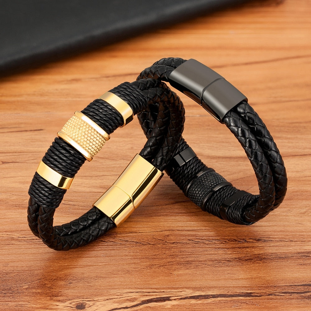 Alpha Animales 4000ions⢠Leather Magnetic Therapy Bracelet