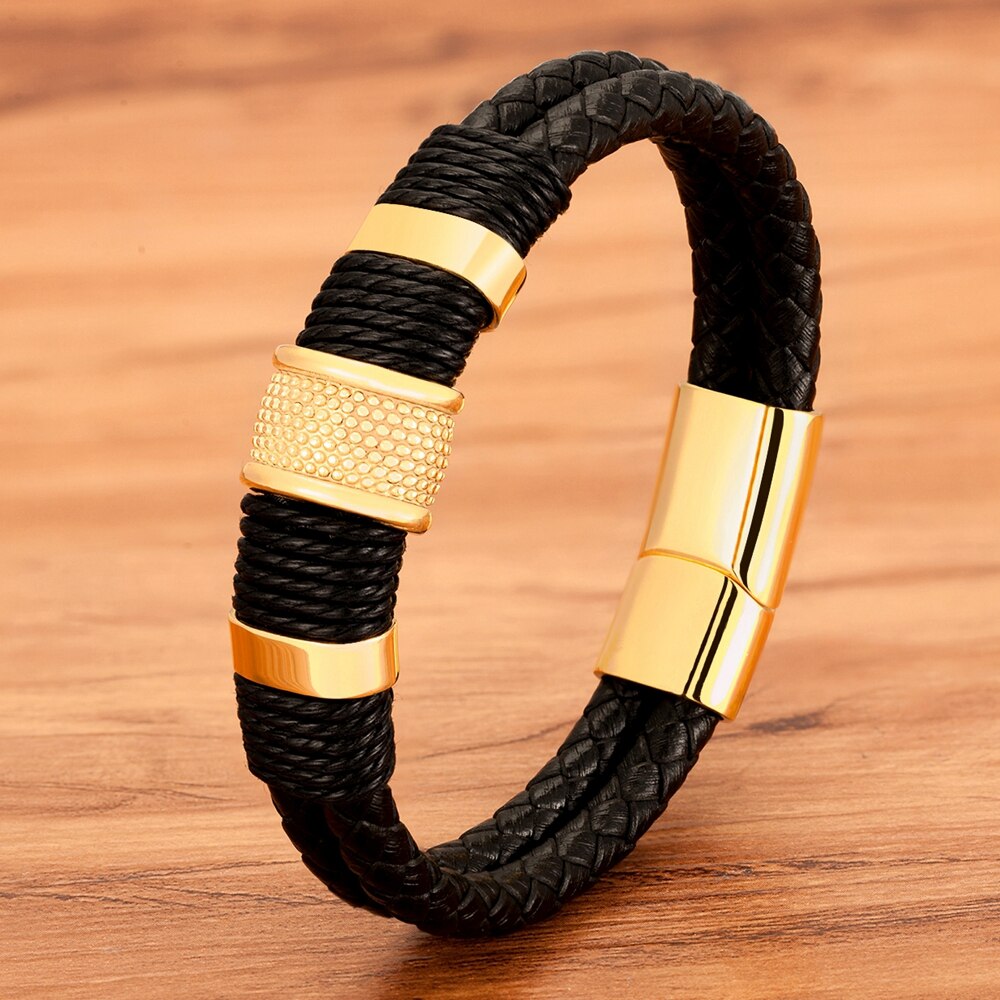Alpha Animales 4000ions⢠Leather Magnetic Therapy Bracelet