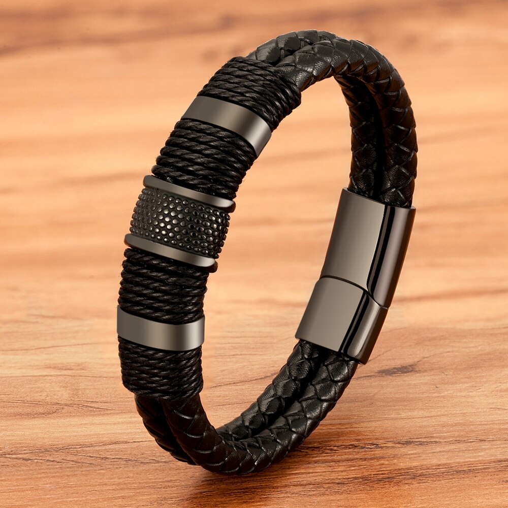 Alpha Animales 4000ions⢠Leather Magnetic Therapy Bracelet