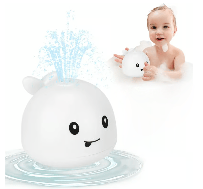 Water-Activated Glowing Whale Sprayer Toy | Baby Bath & Pool Fountain Sprinkler for 1 2 3 Year Old Kids | Toddler Gift for 1st Birthday