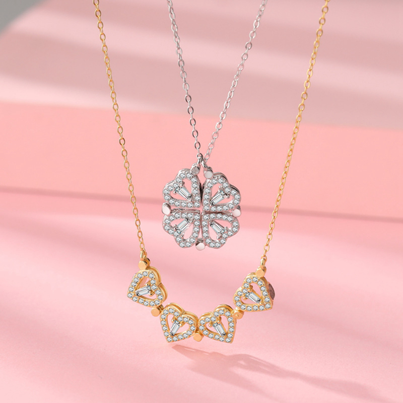 MAGNETIC FOLDING HEART NECKLACE - CloverCharm®️