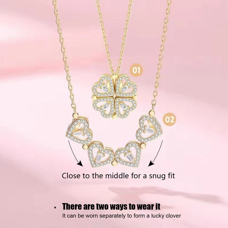 MAGNETIC FOLDING HEART NECKLACE - CloverCharm®️