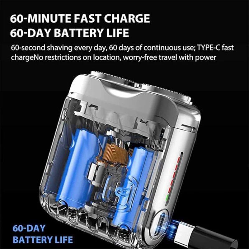 BladeRing Pro™ – Double-Ring Portable Electric Shaver