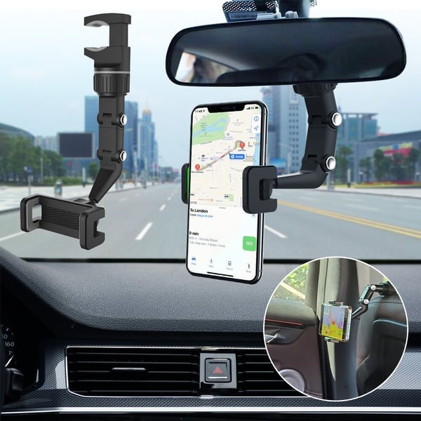 😍Multifunctional Rearview Mirror Phone Holder