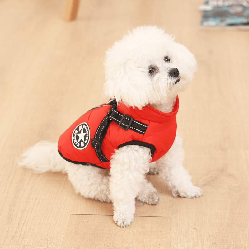 🎅Waterproof Winter Dog Jacket with Built-in Harness
